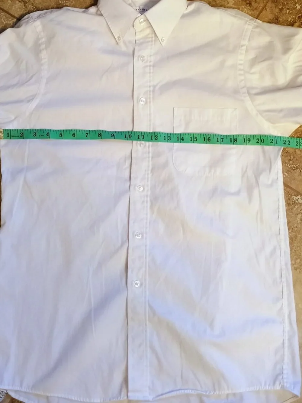 Van Heusen Men's White Pinpoint Oxford Dress Shirt Button Down 15½ 34/35 Long Sl